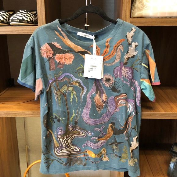 Rare Christian Dior blue Fantasy collection Tshirt - Picture 2 of 8